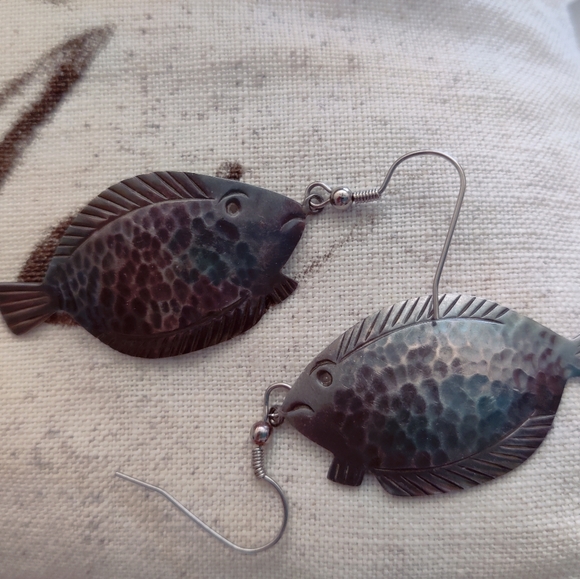 TAXCO SILVER flounder fish earrings - Picture 12 of 12